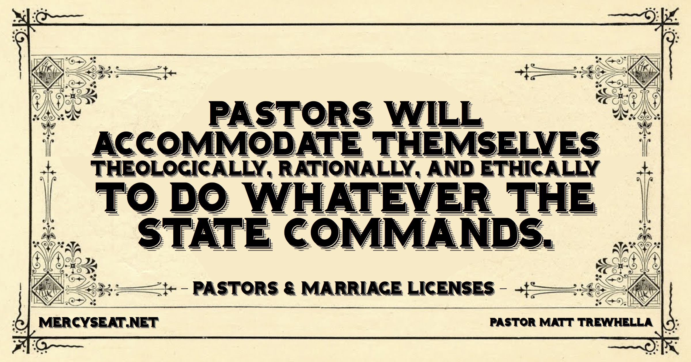 Pastors and marriage licenses
